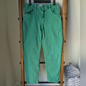 Q2 Women Green High-Rise Jeans - Size L
